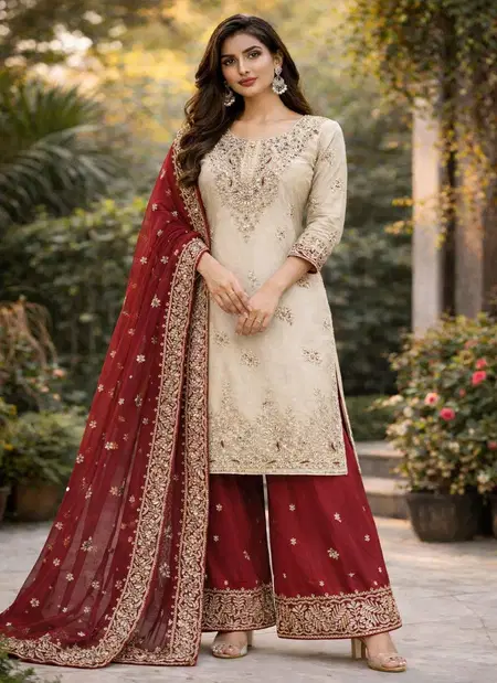 Tew Silk With Embroidery Work Top With Bottom Dupatta Wholesalers In Delhi
